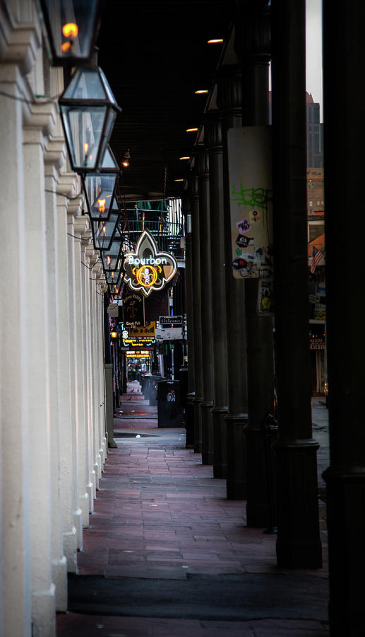 New Orleans Photograph - Gas Lamps On Bourbon by Greg and Chrystal Mimbs