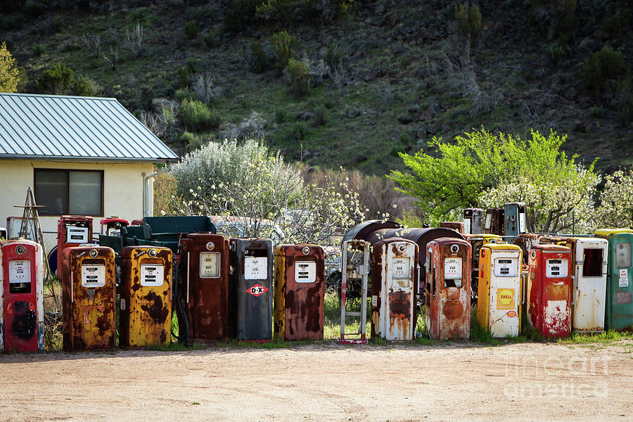 Antique Gas Pumps All in a Row Photograph by Sabrina L Ryan