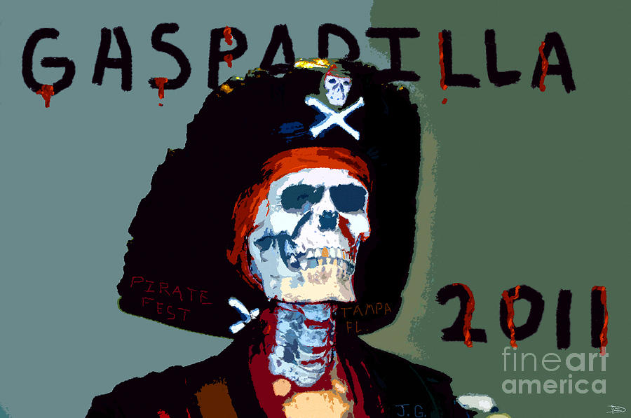 Pirates Of The Caribbean Painting - GASPARILLA 2011 Work Number Two by David Lee Thompson