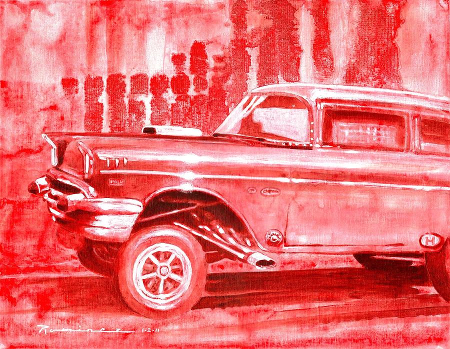 1957 Chevrolet Painting - Gasser Madness by Bernie Ramirez