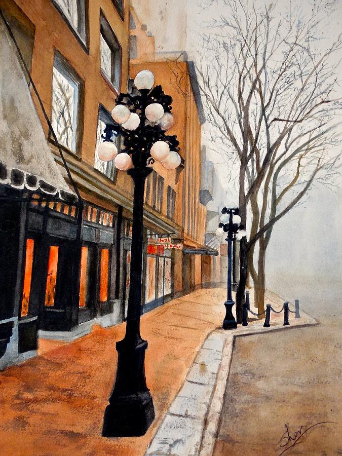 Gastown, Vancouver Painting by Sher Nasser