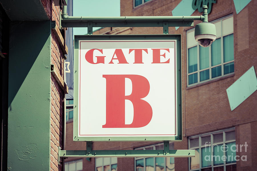Gate B Sign at Boston Fenway Park Photograph by Paul Velgos