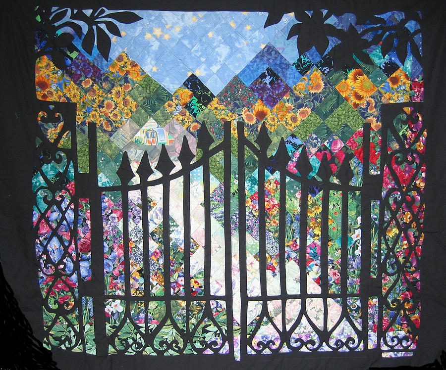 Gate into the Garden Tapestry - Textile by Sarah Hornsby