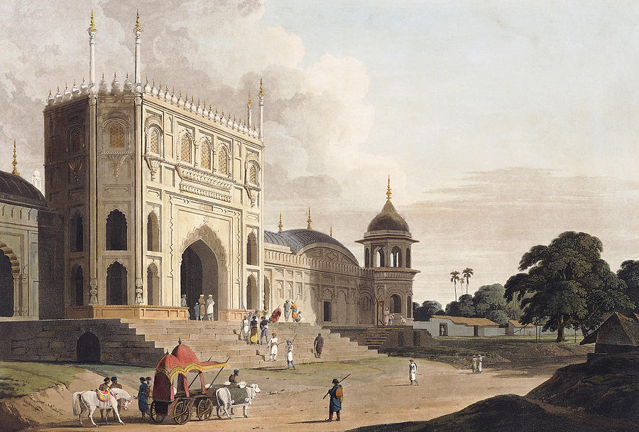 Gate of a Mosque built by Hafiz Ramut Painting by Thomas and William Daniell