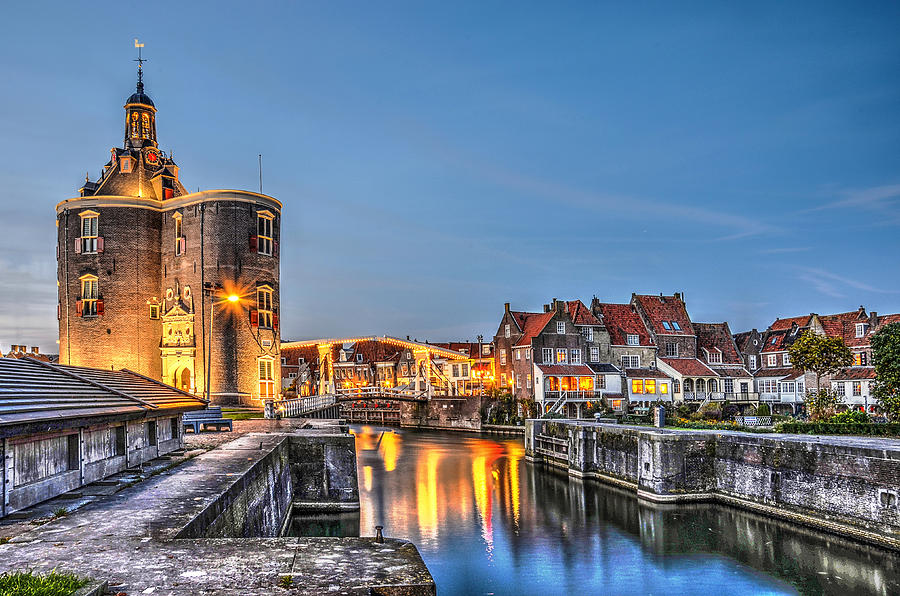 Gate of Enkhuizen By Night Photograph by Frans Blok