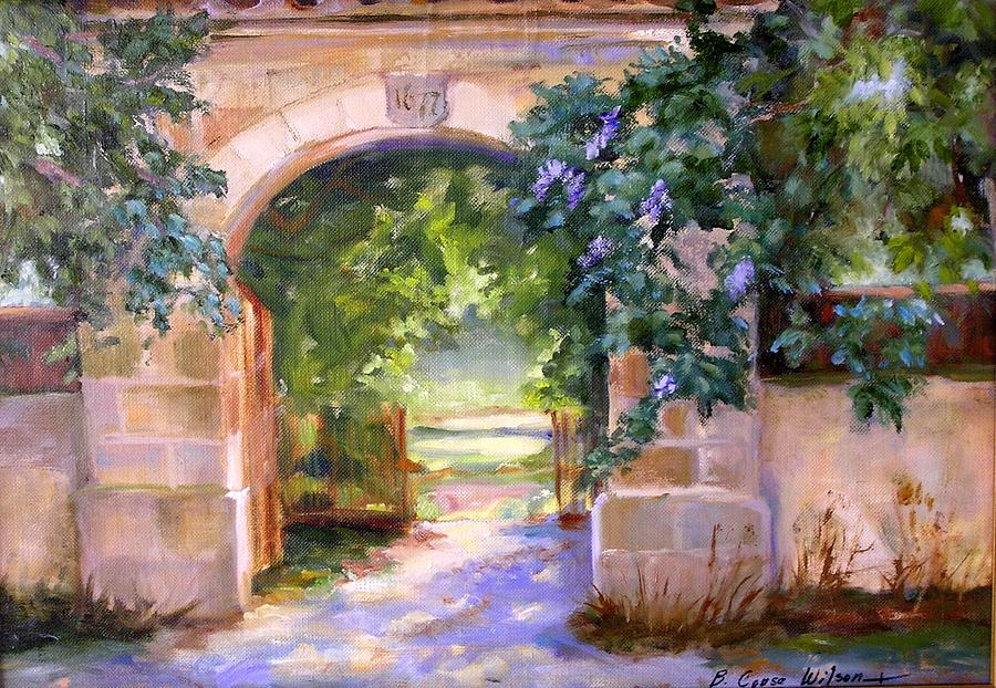 Landscape Painting - Gate to the Chateau by Barbara Couse Wilson