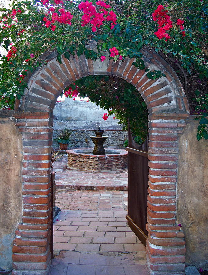 Gate to the Sacred Garden and Bell Wall Mission San Juan Capistrano California Photograph by Karon Melillo DeVega