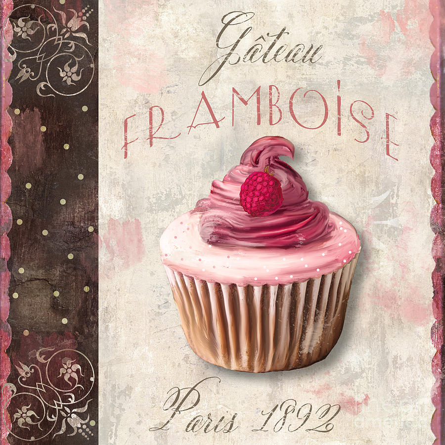 Gateau Framboise Patisserie Painting by Mindy Sommers