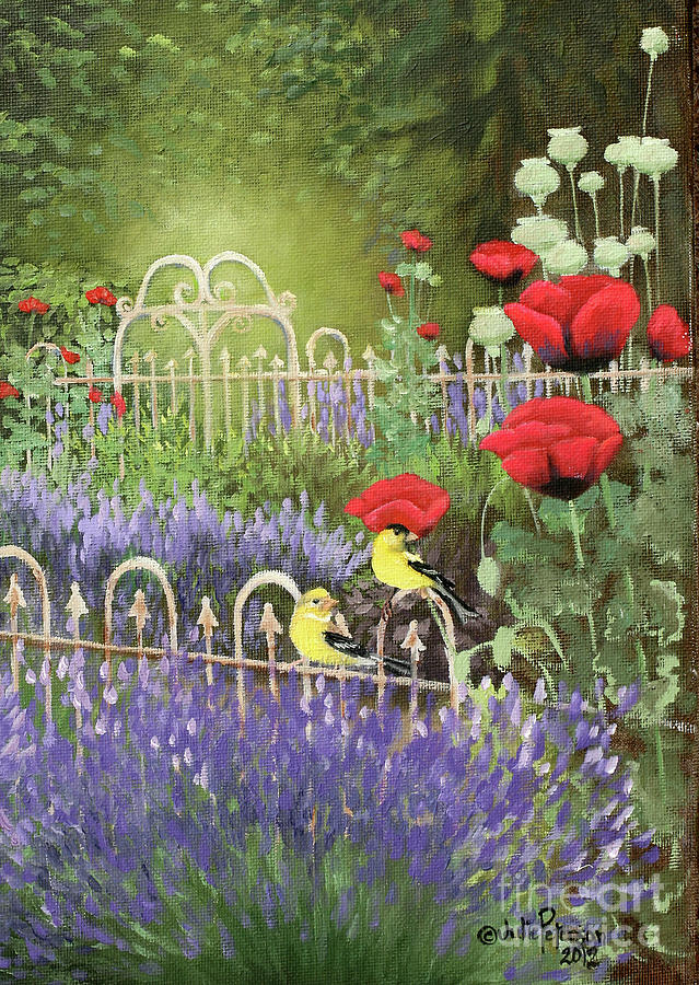 Gated Lavender Garden Painting by Julie Peterson