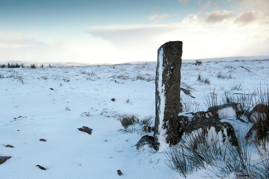 Gatepost in the Snow Photograph by Helen Jackson