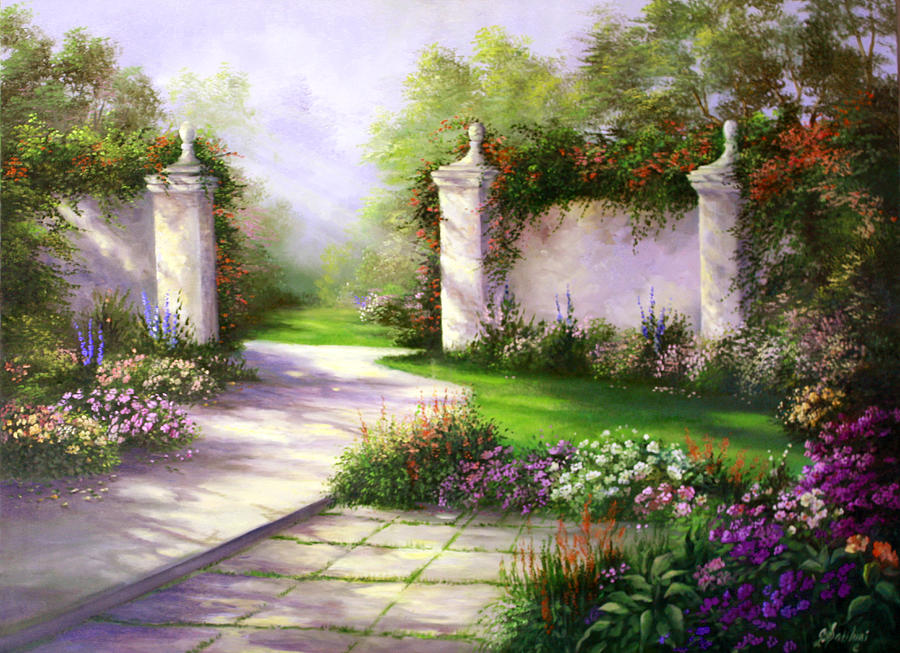 Gates in Menlo Park Painting by Gail Salituri