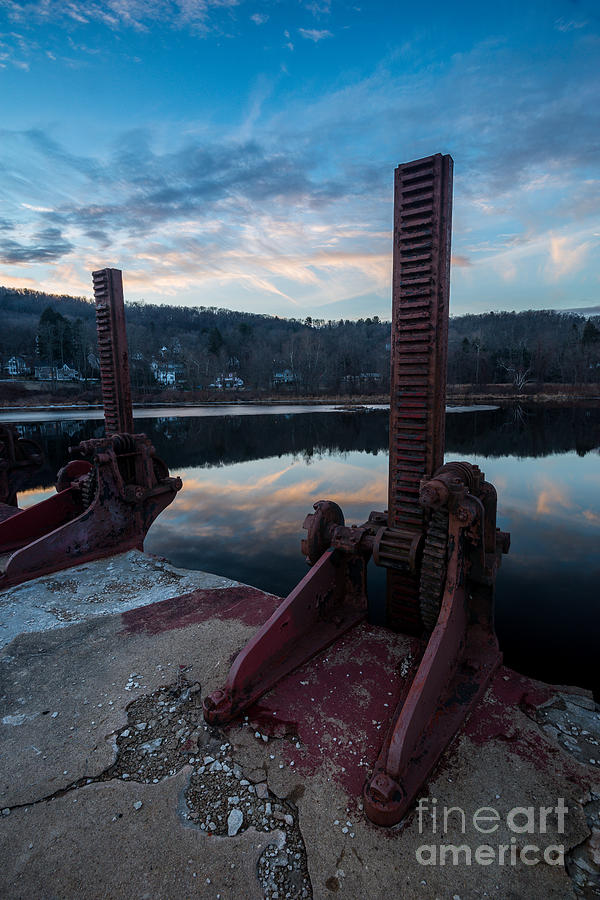 Gates of Collinsville - Sunset on Old Factory Dam Photograph by JG Coleman