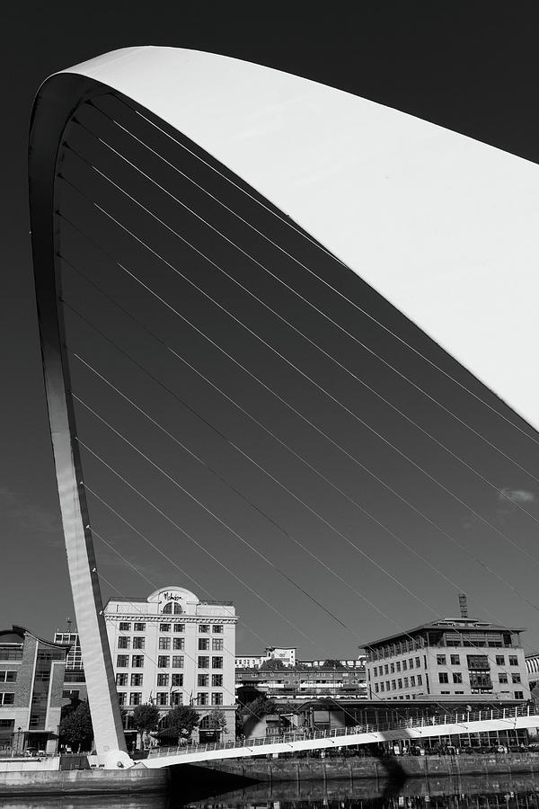 Gateshead Millenium Bridge Arch in Black and White Photograph by Iordanis Pallikaras