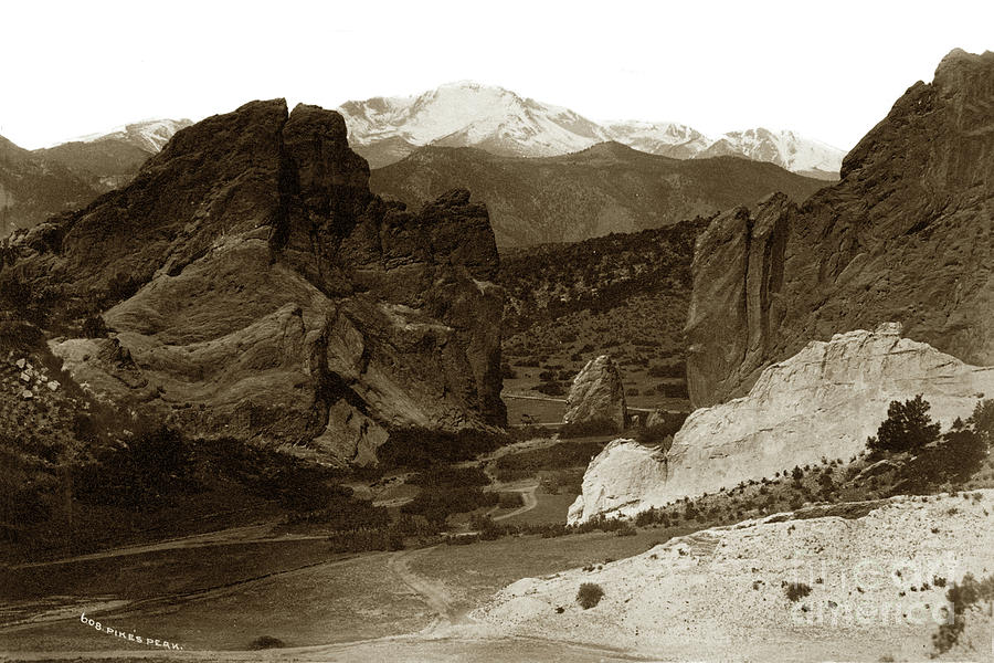 William Henry Jackson Photograph - Gateway and Pikes Peak, Garden of the Gods, Colorado by Monterey County Historical Society