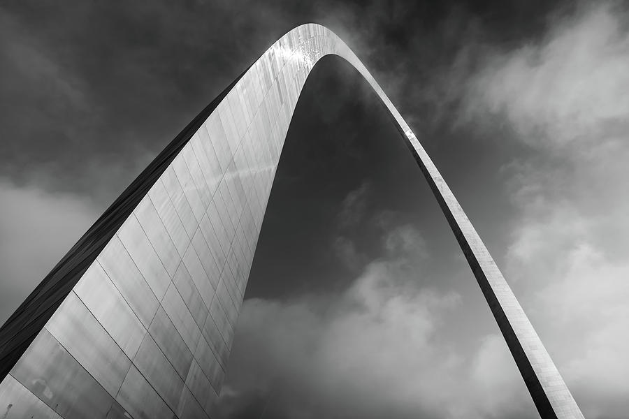 Gateway Arch National Park with Cloudy Monochrome Skies Photograph by ...