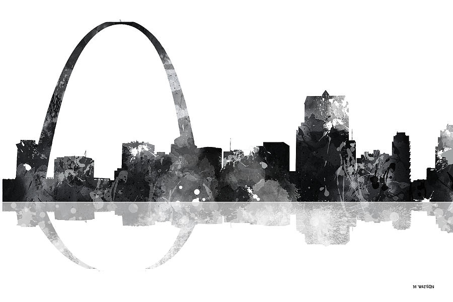 Gateway Arch St Louis Missouri Skyline Digital Art by Marlene Watson