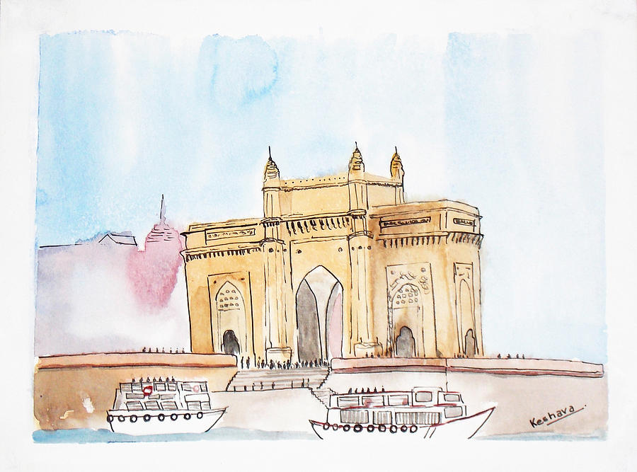 Gateway of India Painting by Keshava Shukla