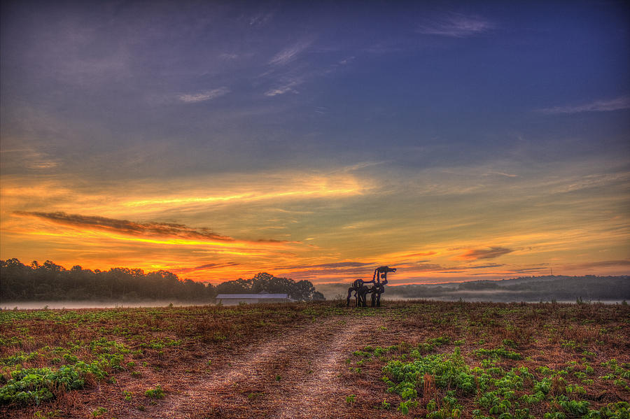 Barn Photograph - Gateway Sunrise The Iron Horse  by Reid Callaway