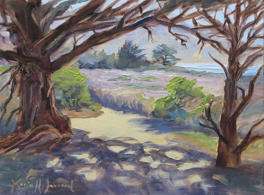 Beach Painting - Gateway to Point Lobos by Karin Leonard