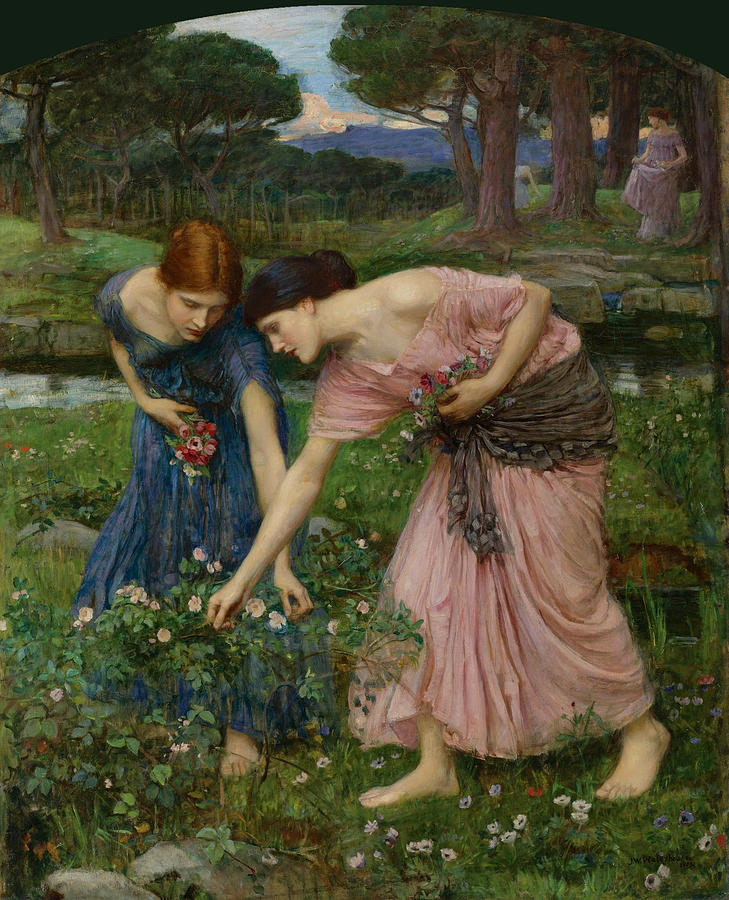 Gather ye Rosebuds while ye May Painting by John William Waterhouse