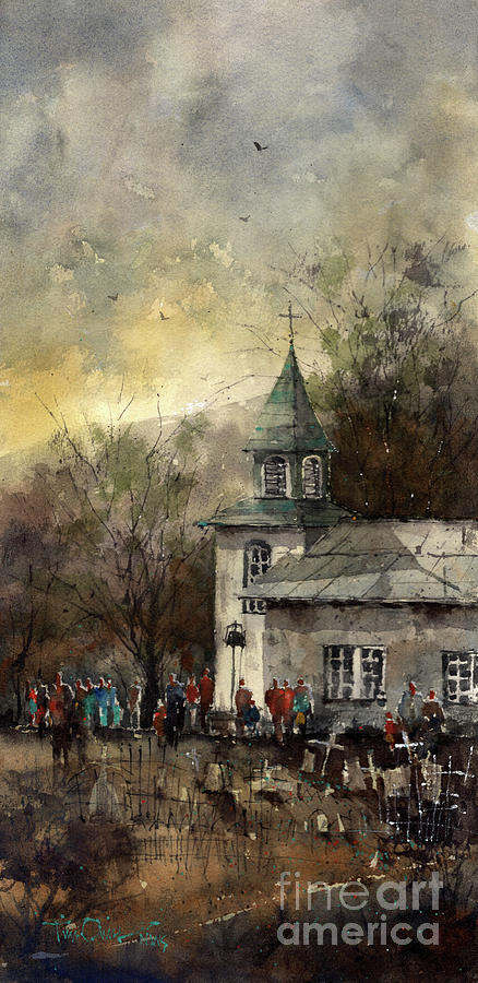 Gathering at San Patricio Painting by Tim Oliver