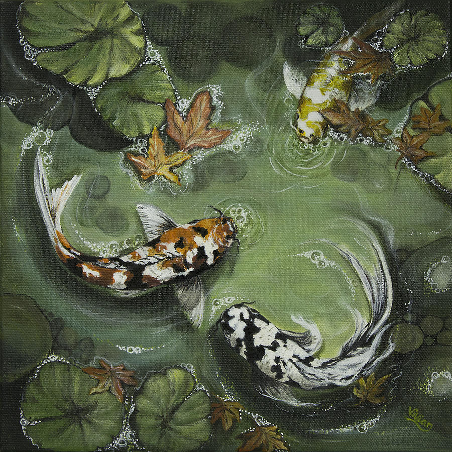 Fish Painting - Gathering In Light, Re-make by Vivian Casey Fine Art