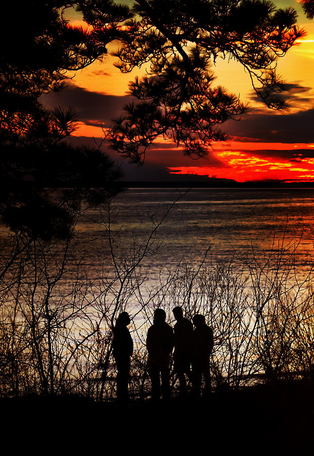Sunset Photograph - Gathering of Friends by Ola Allen