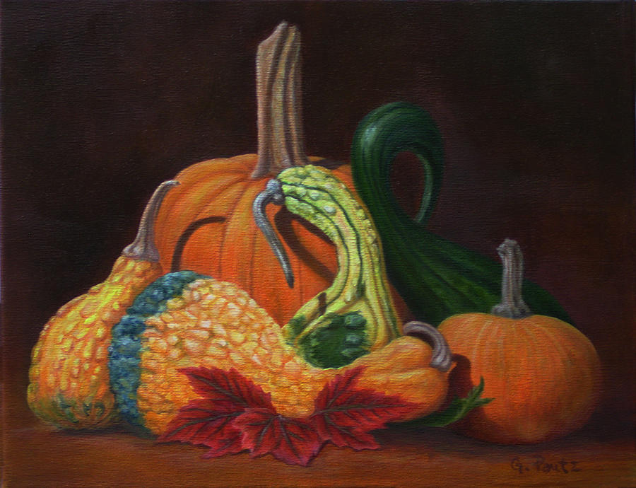 Gathering of the Gourds Painting by Gay Pautz