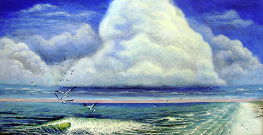 Gathering of the Gulls Painting by Suzanne McKee