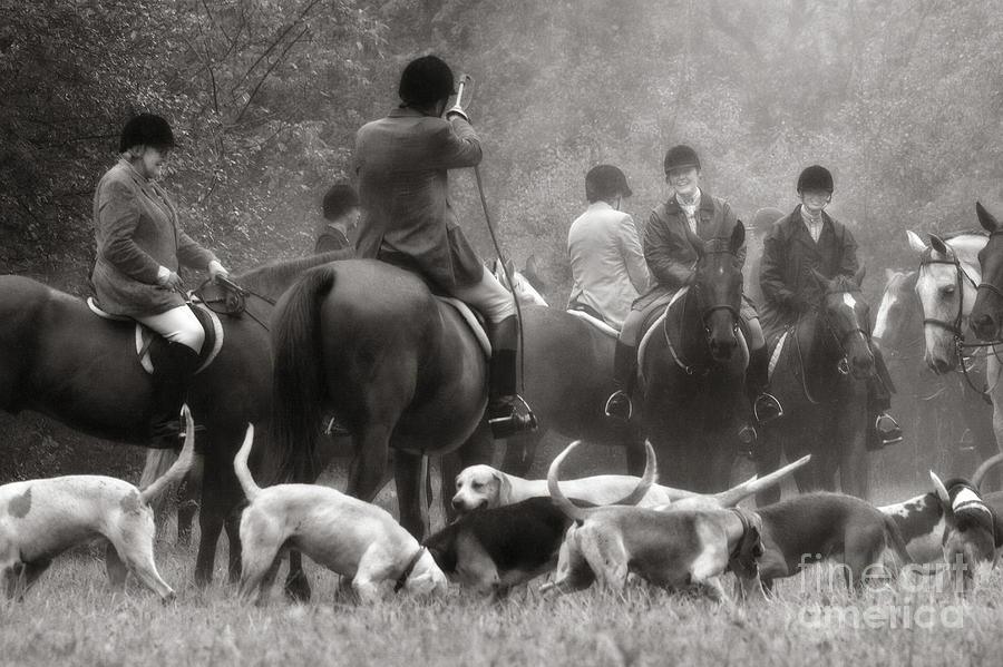Gathering of the Hunt 2 in Black and White Photograph by Angela Rath