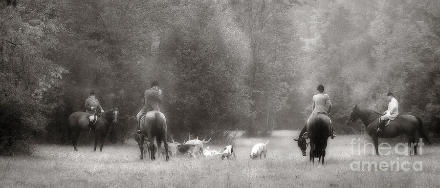 Gathering of the Hunt in Black and White Photograph by Angela Rath