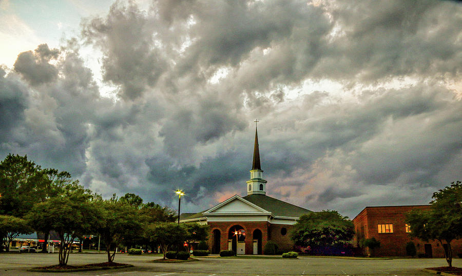 Gathering Storm at First Baptist Church Photograph by Ola Allen