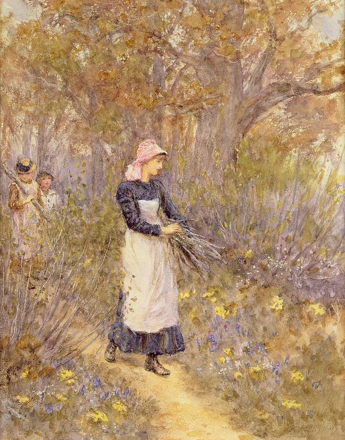 Gathering Wood for Mother Painting by Helen Allingham