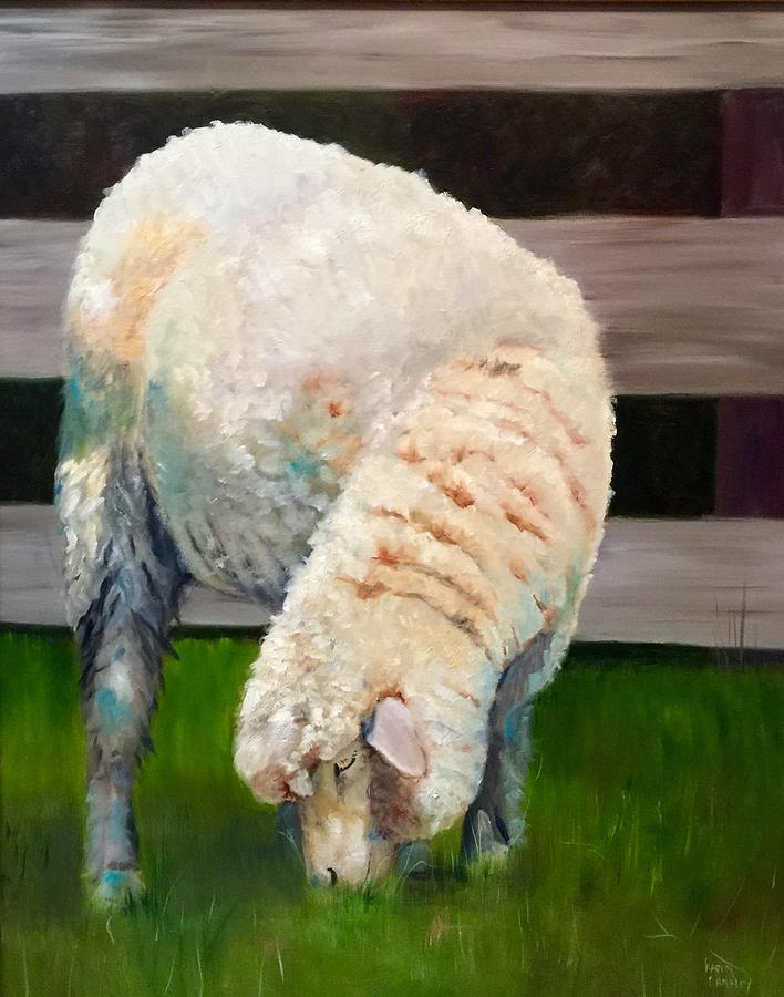 Sheep Painting - Gathering Wool by Karen Langley Sheep Painting - Gathering Wool by Karen Langley