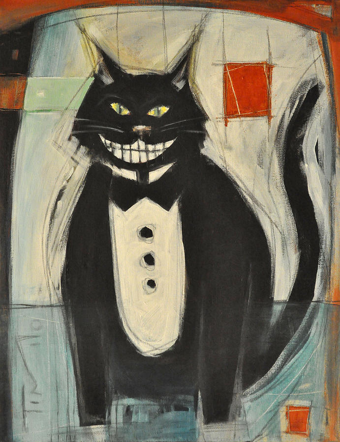 Gato Negro en Tux Painting by Tim Nyberg