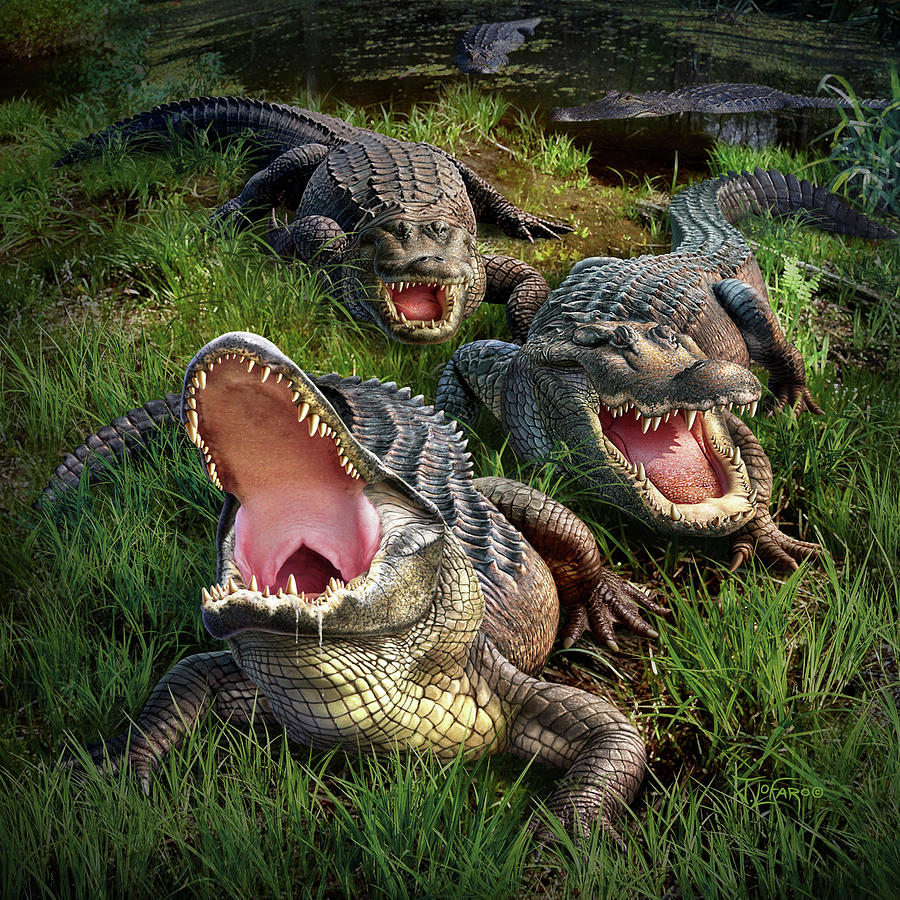 Alligator Digital Art - Gator Aid by Jerry LoFaro