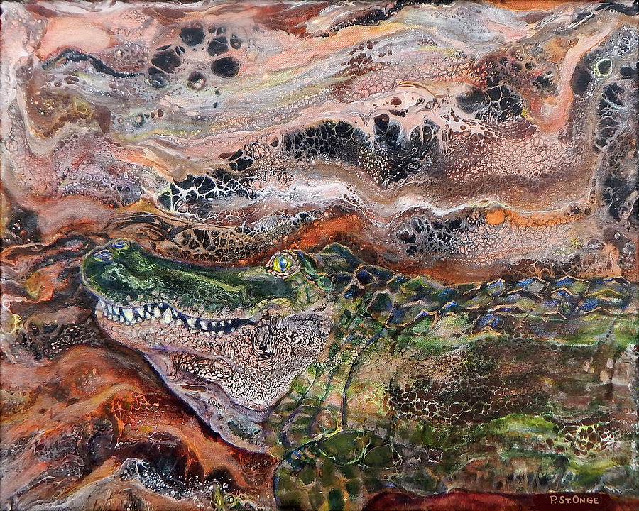 Nature Painting - Gator Grin by Pat St Onge