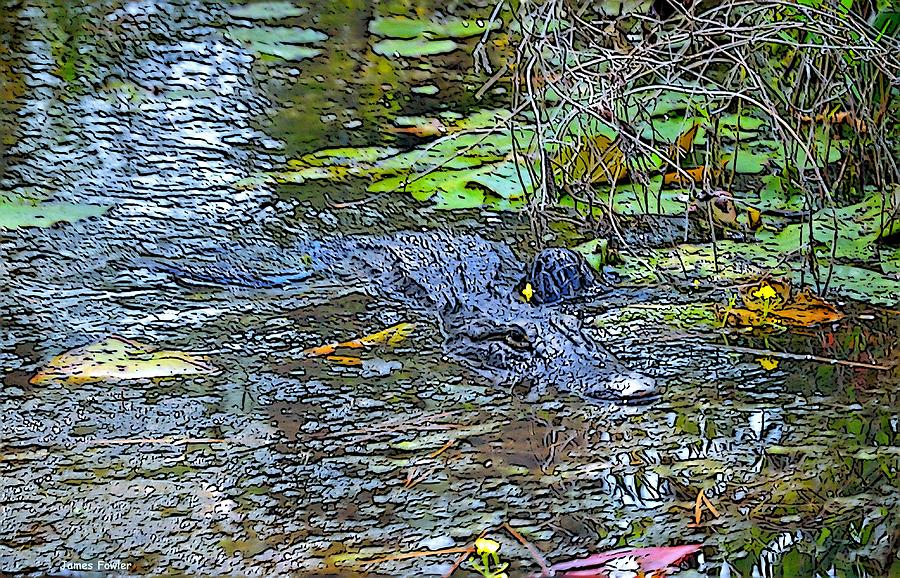 Alligator Photograph - Gator on the Move by James Fowler
