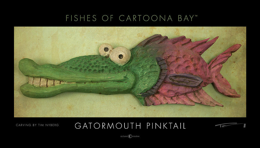 Gatormouth Pinktail Cartoonafish Sculpture by Tim Nyberg