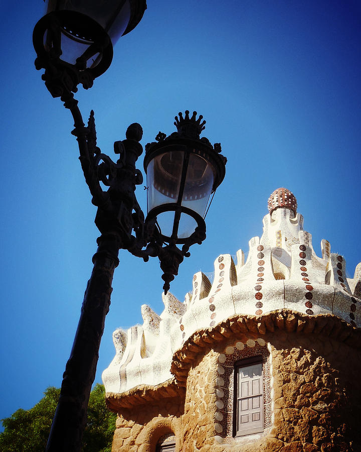 Gaudi and Lamp Post Photograph by Valerie Reeves