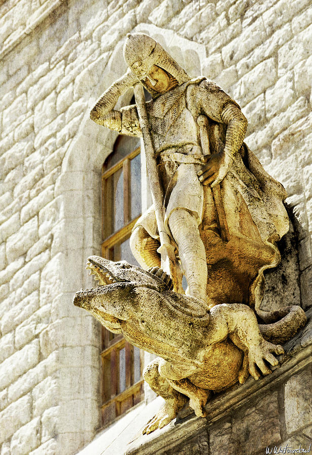 Gaudi Casa Botines - Saint George and the Dragon Photograph by Weston Westmoreland