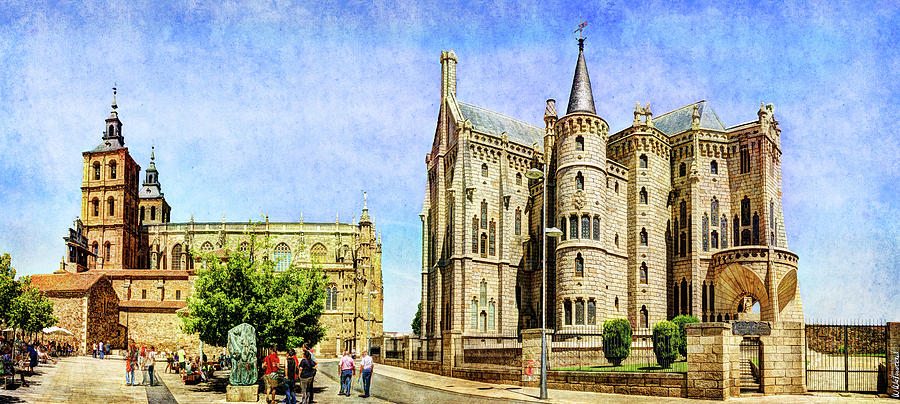 Gaudi - Episcopal Palace of Astorga - front-Vintage Photograph by Weston Westmoreland