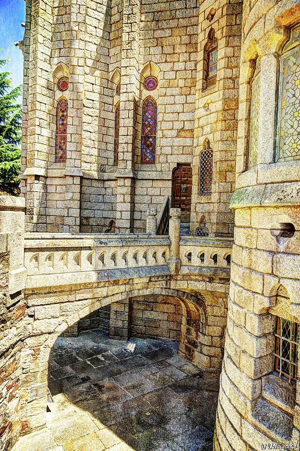 Gaudi Palace Moat - Vintage Photograph by Weston Westmoreland