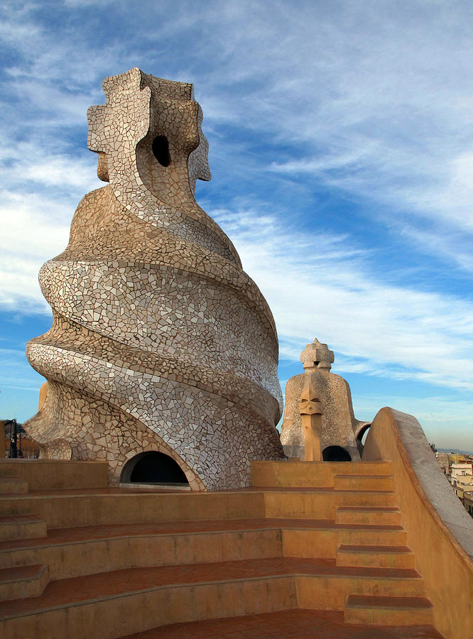 Gaudis Chimneys of the Pedrera Photograph by Dave Mills