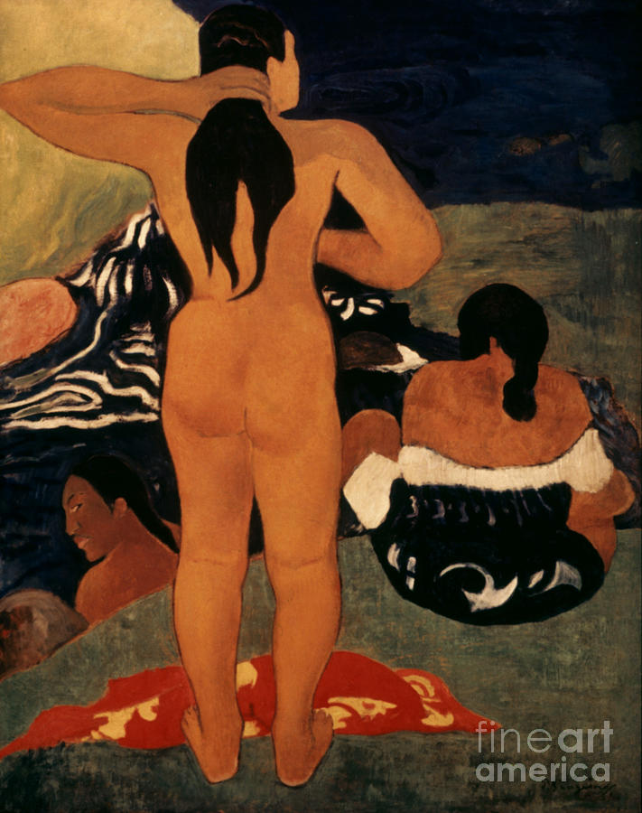 BATHERS, 19th Century Painting by Paul Gauguin