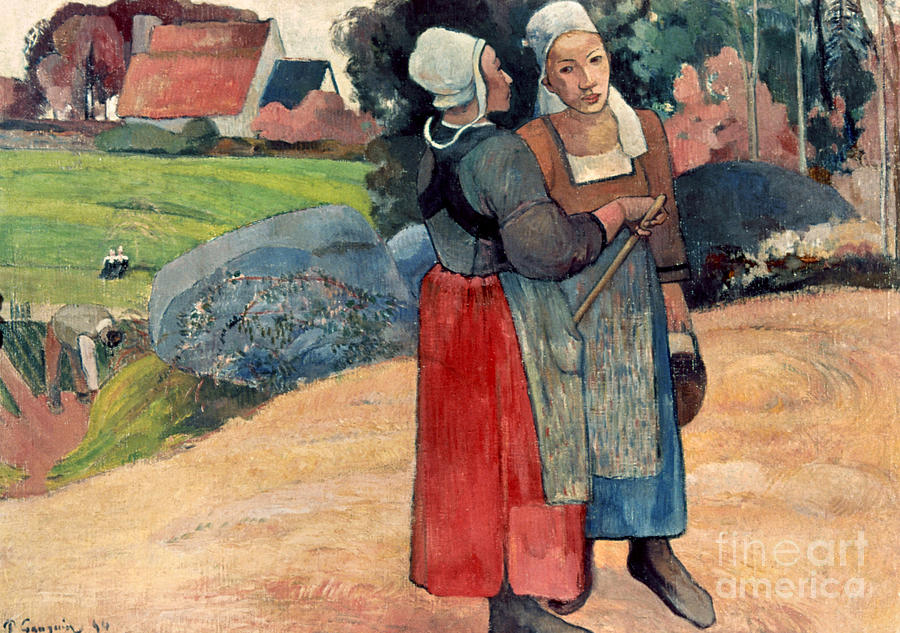Farm Photograph - Gauguin: Breton Women, 1894 by Granger
