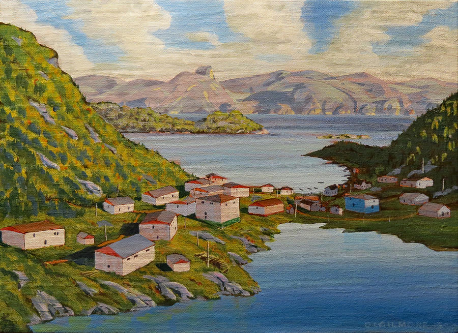 Gaultois Village Newfoundland Painting by David Gilmore