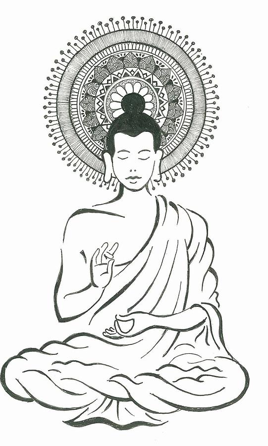 Animal Gautam Buddha Sketch Drawing for Adult