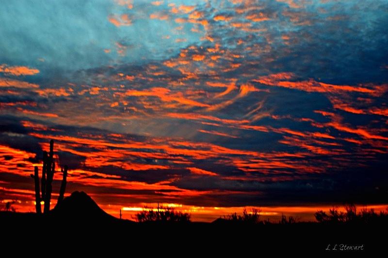 Gavilan Peak Sunset 2 Photograph by L L Stewart