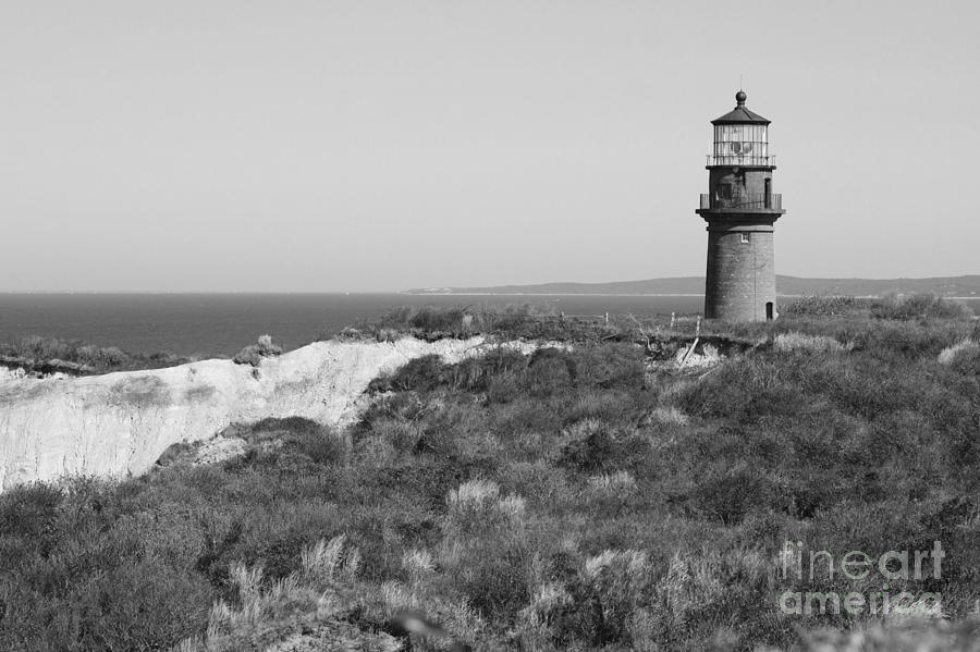 Gay Head Lighthouse - Black and White Photograph by Carol Groenen